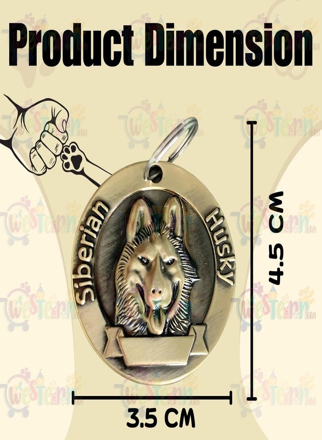 Western Era Siberian Husky Bronze Tag with Dog Face Engraved - Durable Metal Pet ID Tag, Stylish, Sturdy, Long-Lasting, Scratch-Resistant, Lightweight, Attach to Dog Collar for Added Style & Security - Image 4